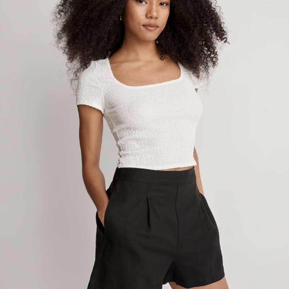 Madewell Clean Pull-On Shorts in Linen-Cotton